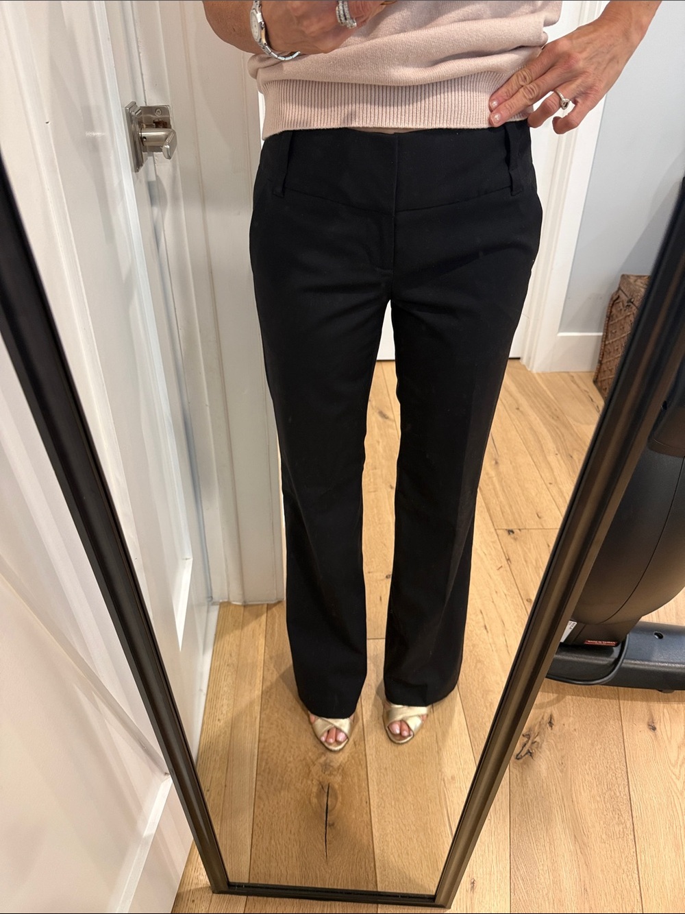 Banana Republic Black Tailored Straight-Leg Trousers
